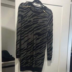 Black and Gray Zebra Print Sweater